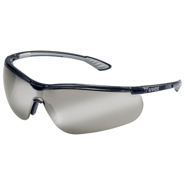 uvex Sportstyle Schwarz-Grau verspiegelte Bügelschutzbrille
